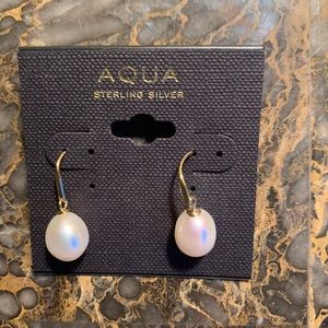 Aqua Pearl Drop Earrings